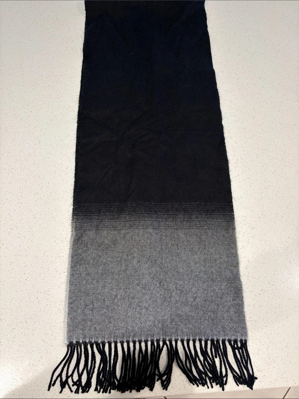 Men's Black to Gray Gradient Cashmere Scarf